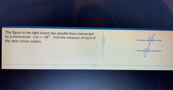 Solved The figure to the right shows two parallel lines | Chegg.com