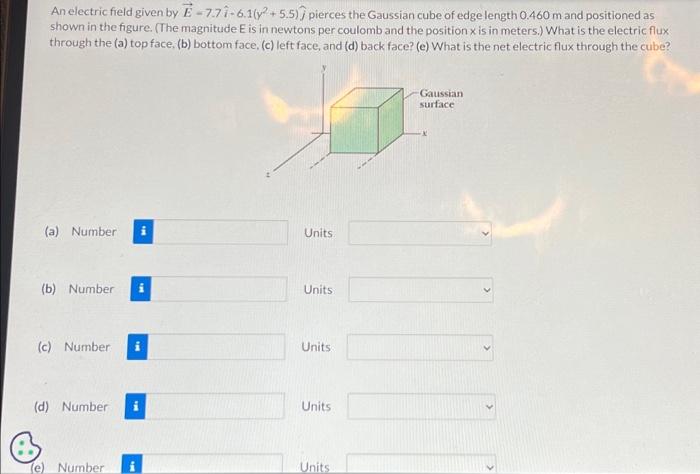 Solved An Electric Field Given By E= 7.71-6.1(y² +5.5) | Chegg.com