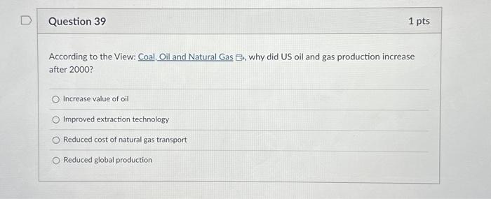 Solved According to the View: Coal, Oil and Natural Gas B, | Chegg.com