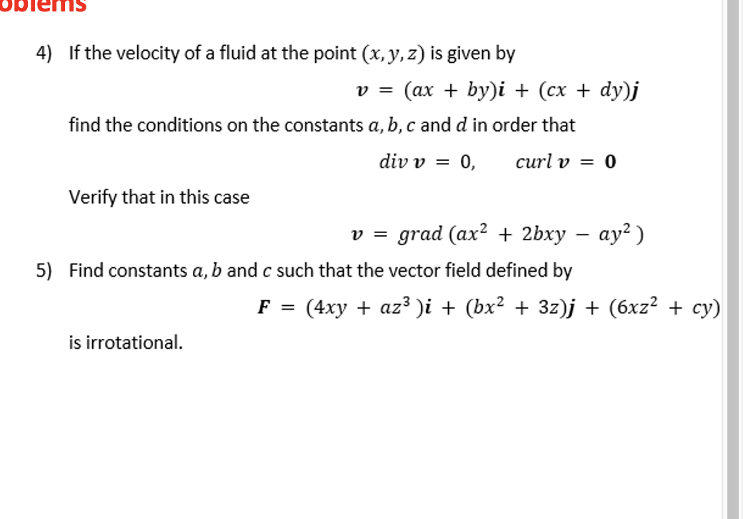 Solved If the velocity of a fluid at the point (x,y,z) ﻿is — free download