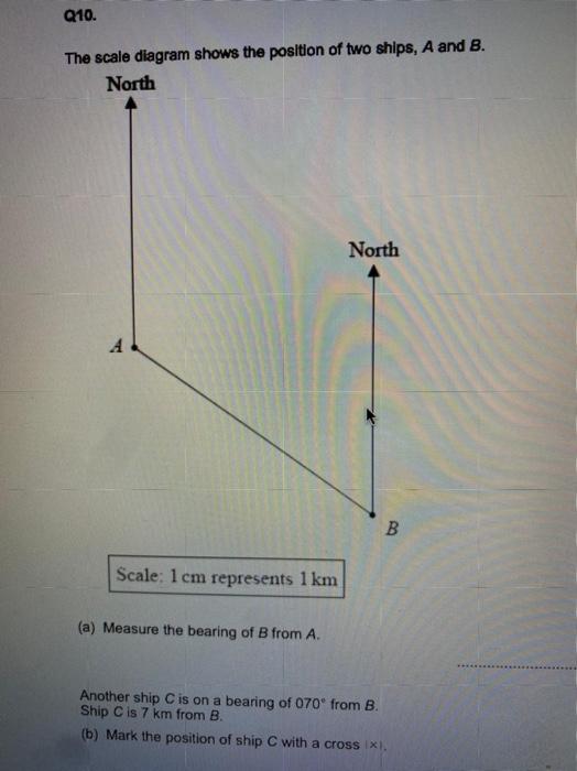 Solved Q10. The Scale Diagram Shows The Position Of Two | Chegg.com