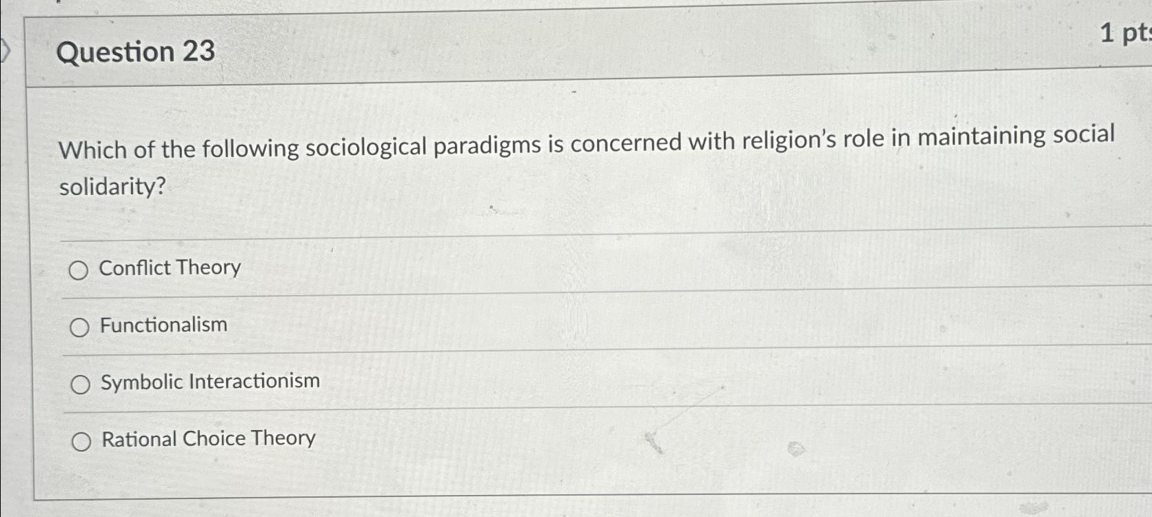 Solved Question 23Which Of The Following Sociological | Chegg.com