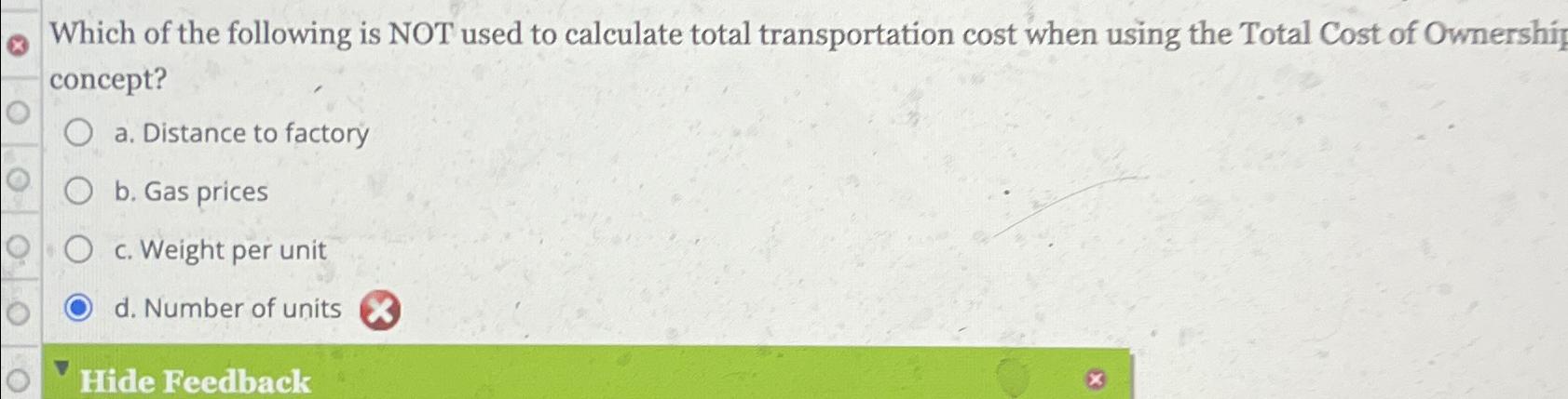 Solved Which of the following is NOT used to calculate total | Chegg.com