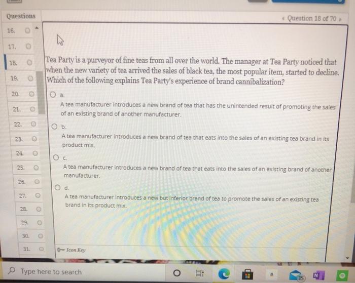Solved Questions Question 18 of 70 16. 17. 18. Tea Party is