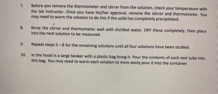 Solved EXPERIMENT 5 - EFFECT OF TEMPERATURE ON THE | Chegg.com