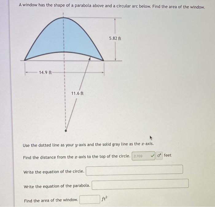 Solved A window has the shape of a parabola above and a | Chegg.com