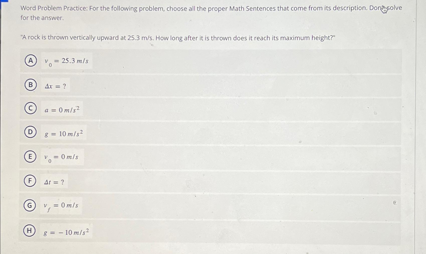 Solved Word Problem Practice: For the following problem, | Chegg.com