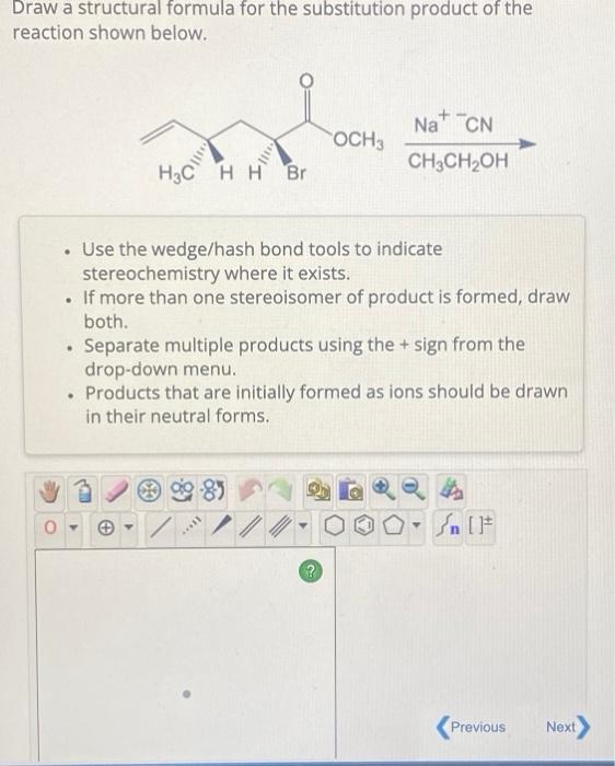 Solved Draw A Structural Formula For The Substitution | Chegg.com