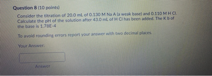 Solved Question 5 (10 points) A buffer made up of equal | Chegg.com