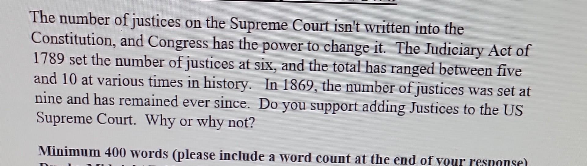 Can the number of justices best sale on the supreme court be changed