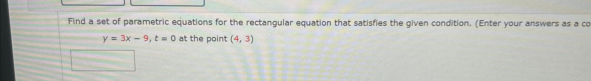 Solved Find A Set Of Parametric Equations For The 