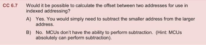 Solved 6.7 Would it be possible to calculate the offset | Chegg.com