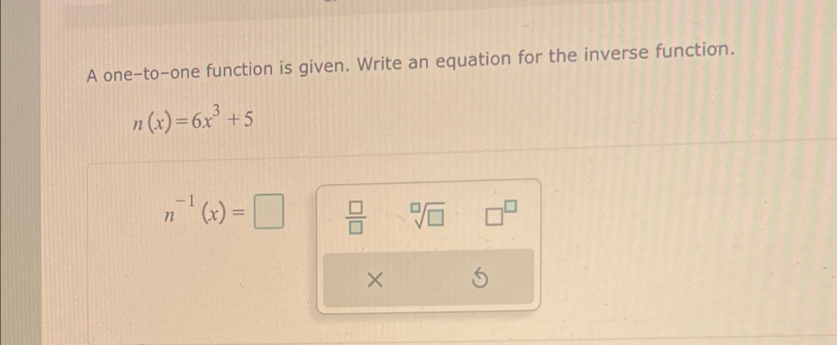 Solved A one-to-one function is given. Write an equation for | Chegg.com
