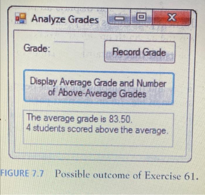 Solved 61. Write a program to display the average grade and | Chegg.com