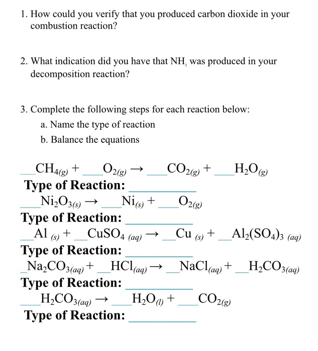 Solved 1. How Could You Verify That You Produced Carbon 