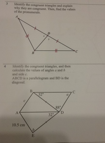 Solved 3 Identify the congruent triangles and explain why | Chegg.com