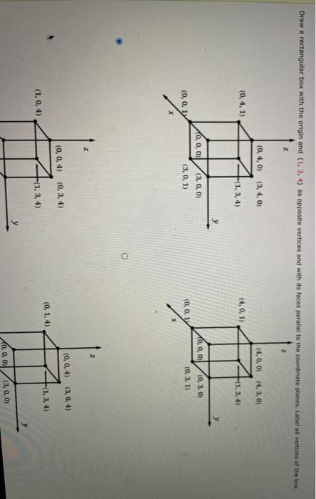 Solved Consider The Point. (1, 3, 4) What Is The Projection | Chegg.com