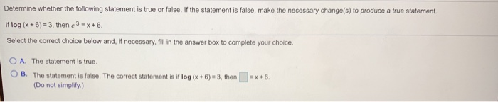 Solved Determine whether the following statement is true or | Chegg.com