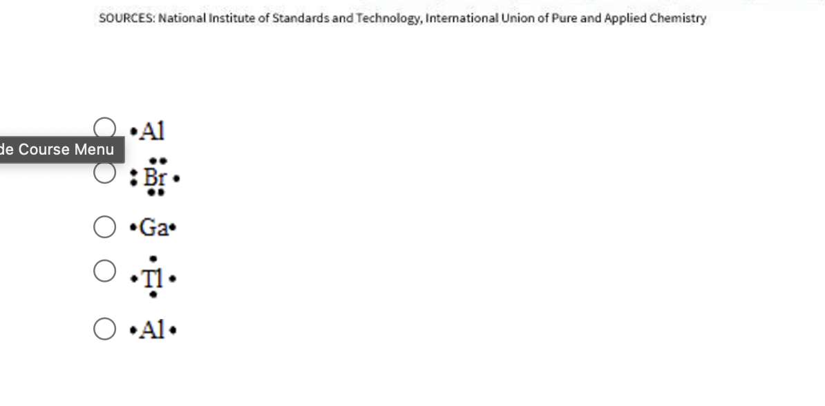 Select the element whose Lewis symbol is correct. | Chegg.com