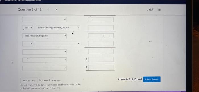 Solved + Chapter 9 Homework Exercises Question 3 of 12 - 767 | Chegg.com