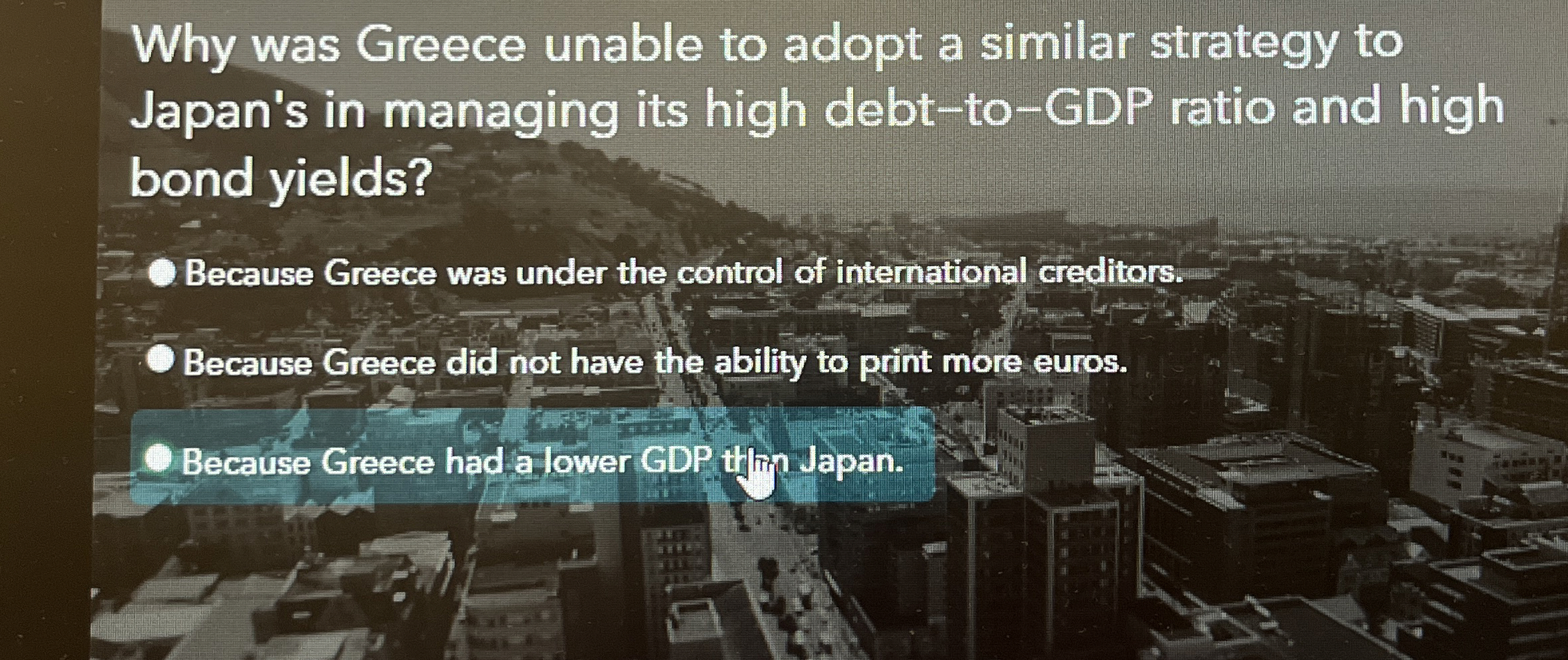 Solved Why was Greece unable to adopt a similar strategy to | Chegg.com