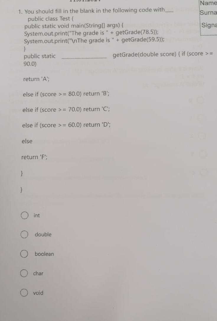 Solved You Should Fill In The Blank In The Following Code | Chegg.com