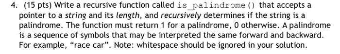 Solved 4. (15 pts) Write a recursive function called | Chegg.com