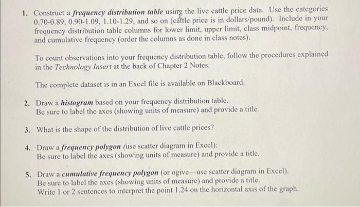 Solved 1. Construct a frequency distribution table using the | Chegg.com