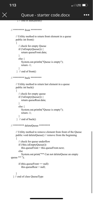 Solved Assume the stack and queue classes (the 2 starter | Chegg.com