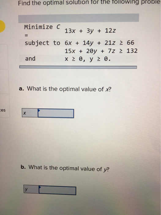Solved Find the optimal solution for the following proble | Chegg.com
