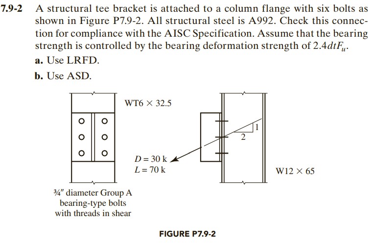 Tee Bracket Types Solved 7.9-2 A structural tee bracket is attached to a | Chegg.com