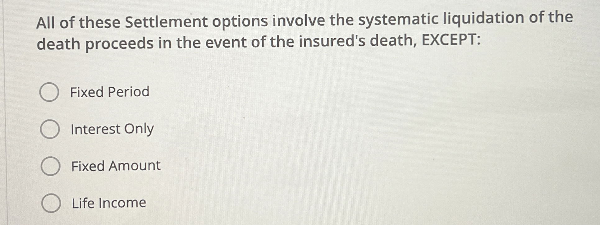 Solved All of these Settlement options involve the | Chegg.com