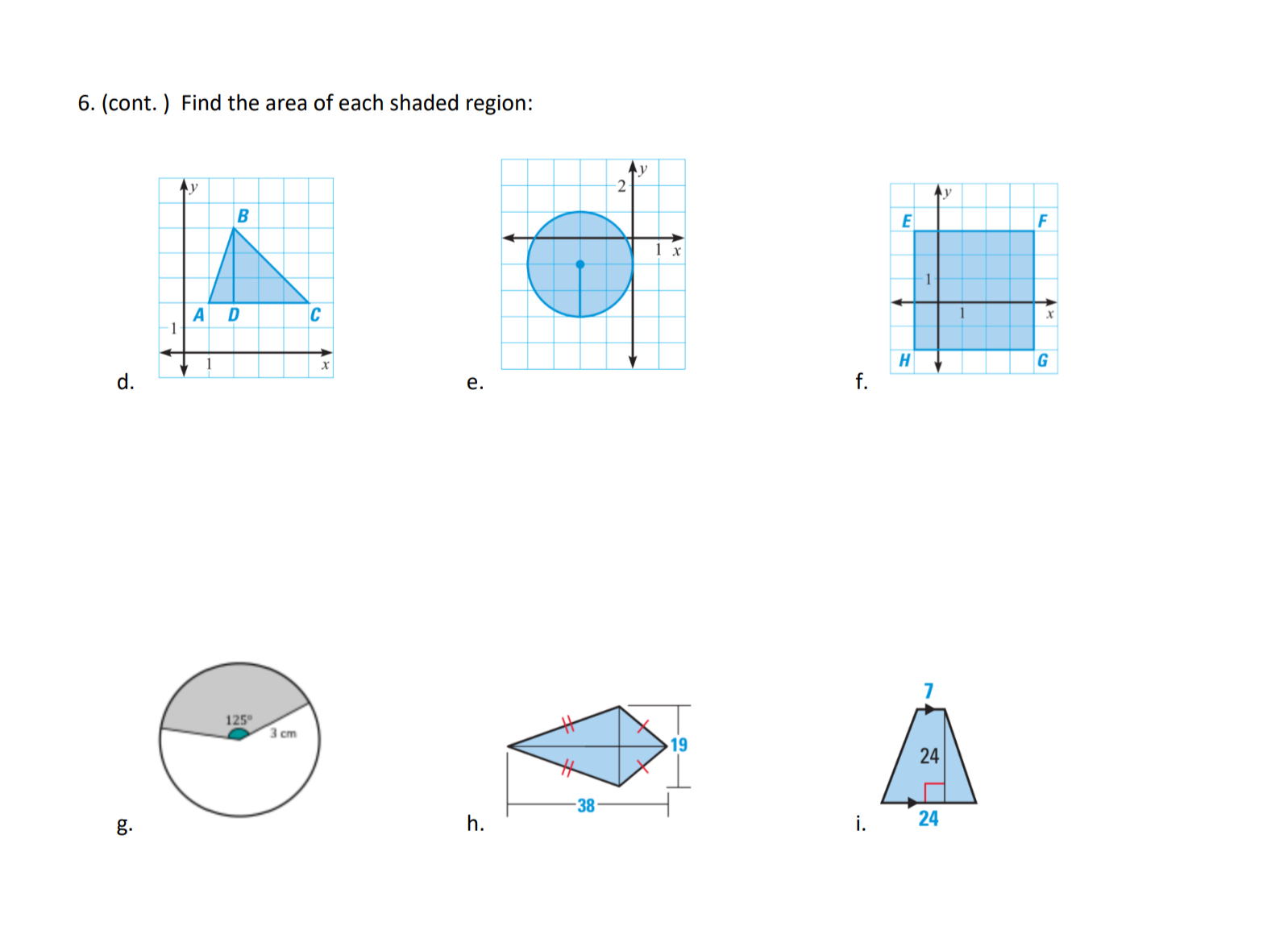 Solved Find the area of each shaded region: | Chegg.com