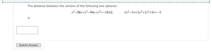 Solved The distance between the centers of the following two | Chegg.com