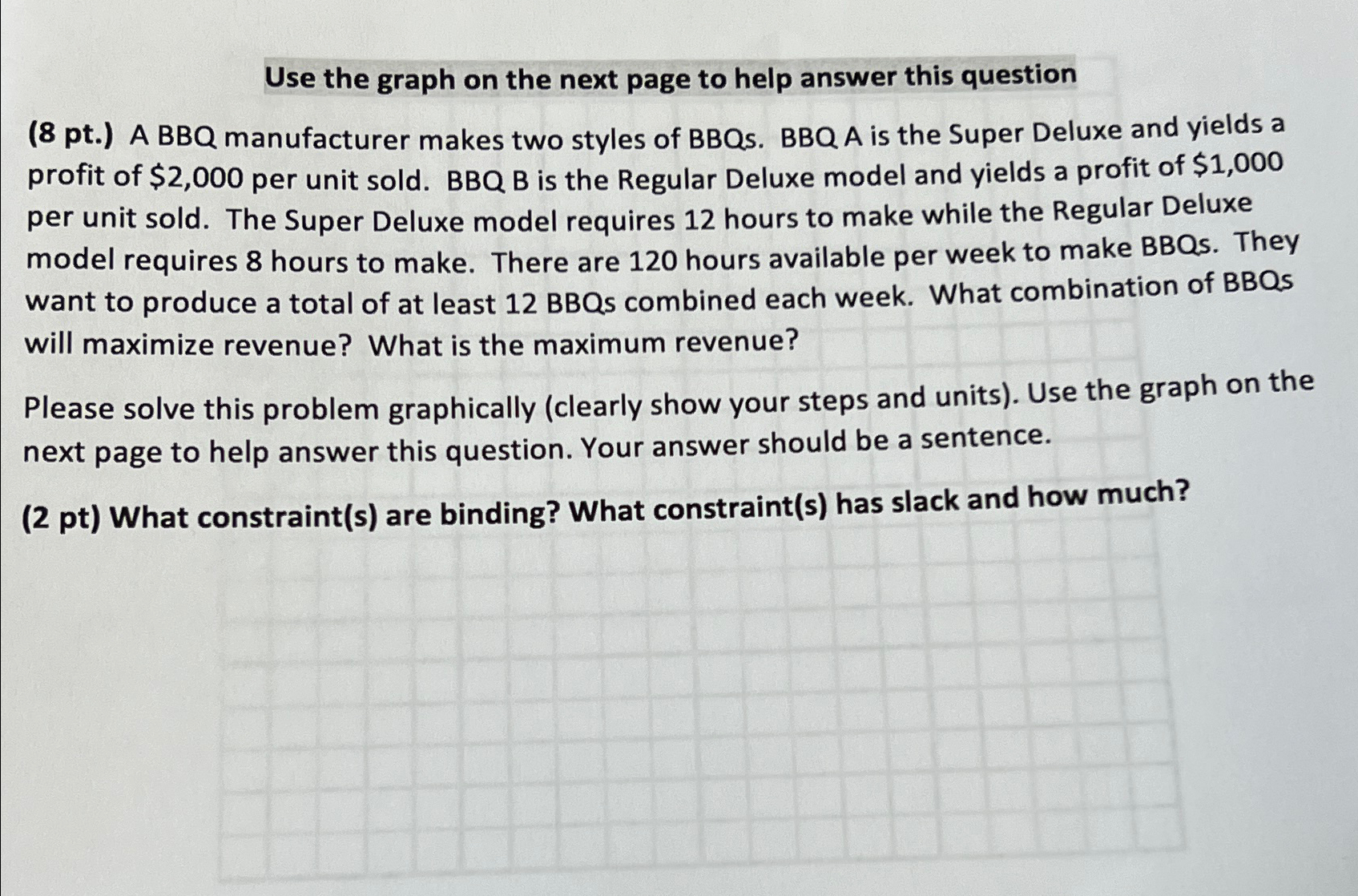 Solved Use the graph on the next page to help answer this | Chegg.com