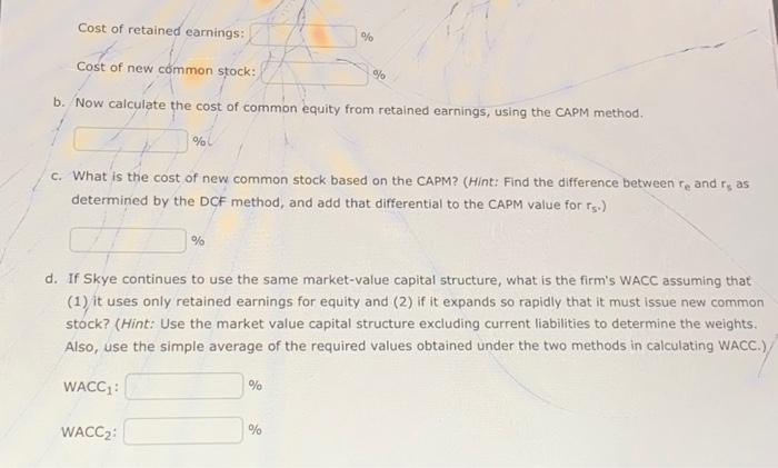 cost of equity from retained earnings based on the capm