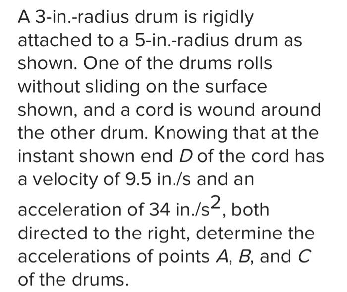 Solved A 3in.radius drum is rigidly attached to a