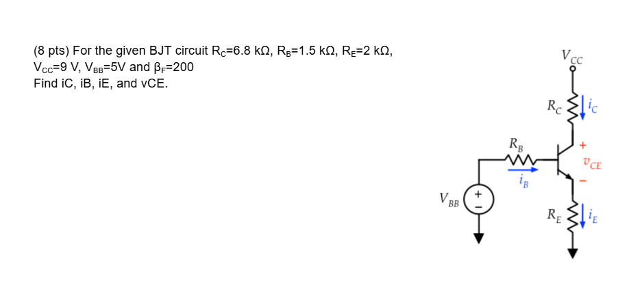 Solved Ask a question... ﻿For the given BJT ﻿circuit | Chegg.com