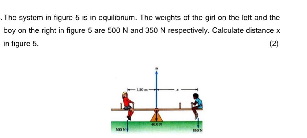 Solved The system in figure 5 is in equilibrium. The weights | Chegg.com
