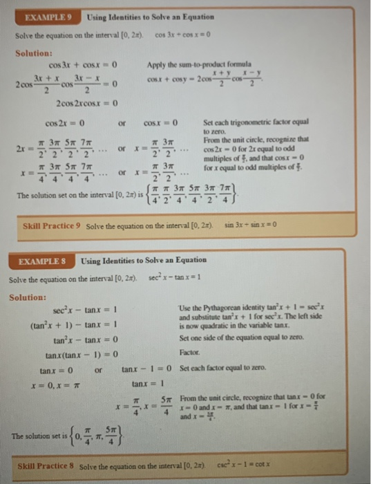 Solve The Following Equations On The Interval 0 Chegg Com