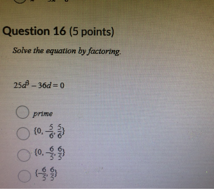 Solved Question 16 (5 points) Solve the equation by | Chegg.com