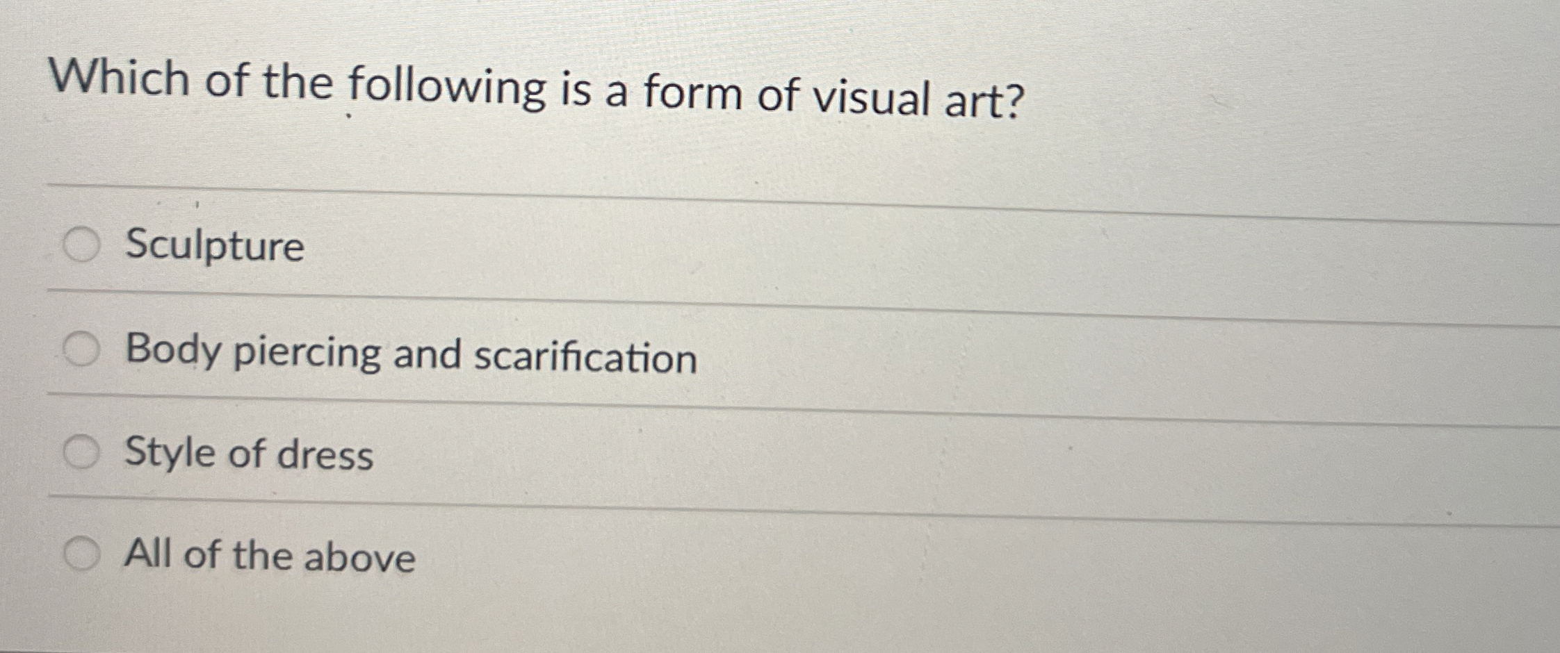 Solved Which of the following is a form of visual