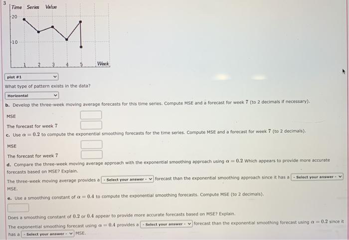Solved Consider the following time series data. Week 1 2 3 4 | Chegg.com