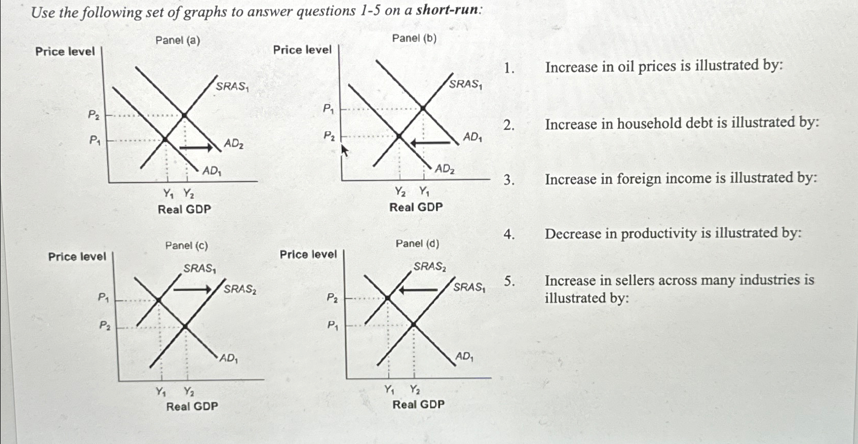 Solved Use the following set of graphs to answer questions | Chegg.com