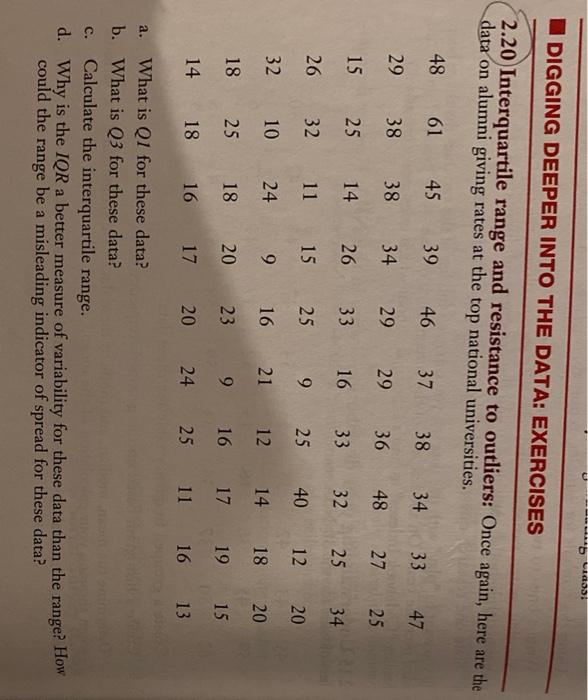 Solved **b Cias: DIGGING DEEPER INTO THE DATA: EXERCISES | Chegg.com