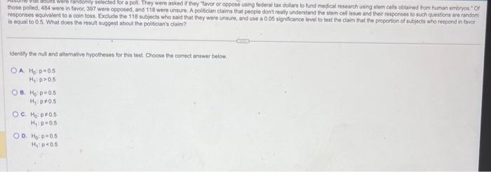 Solved is equal to 0.5 . What does the result suggest about | Chegg.com