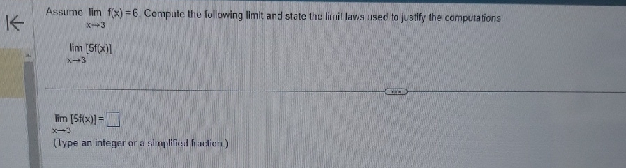 Solved Assume limx→3f(x)=6. Compute the following limit and | Chegg.com
