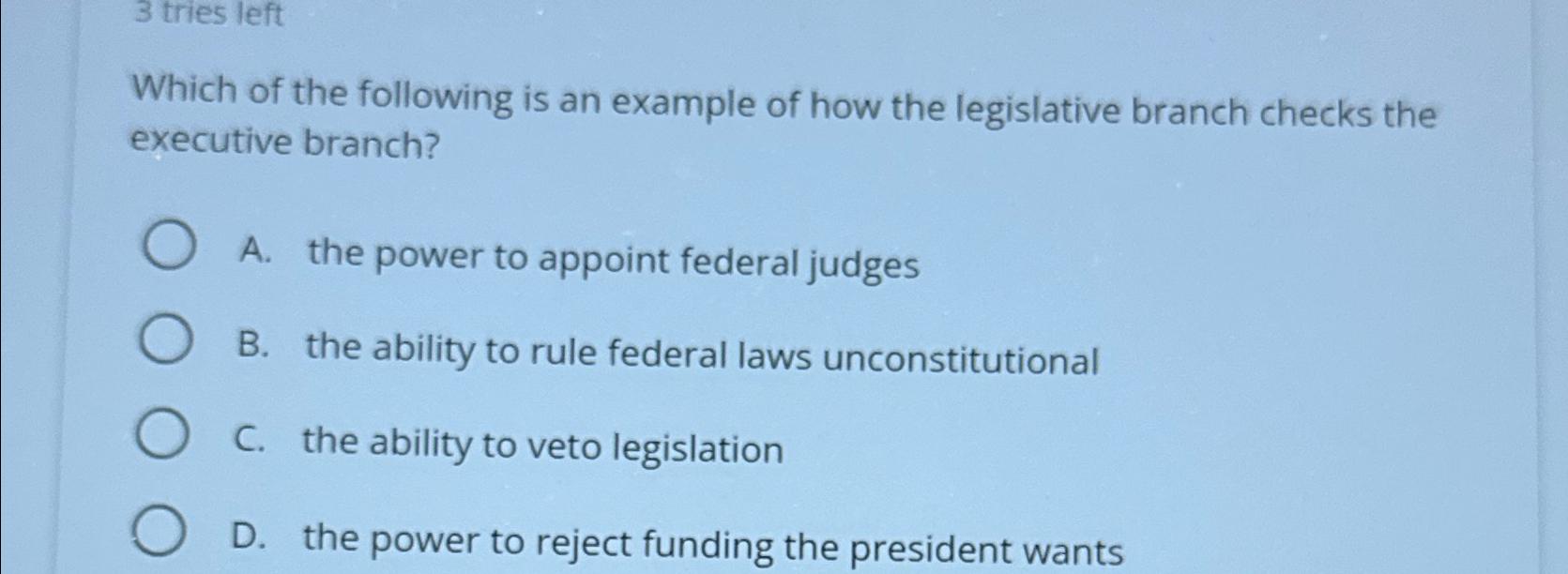 Solved 3 ﻿tries leftWhich of the following is an example of