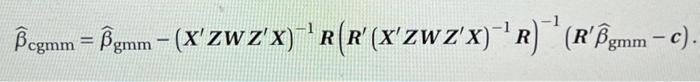 Solved Derive the following constrained GMM estimator | Chegg.com
