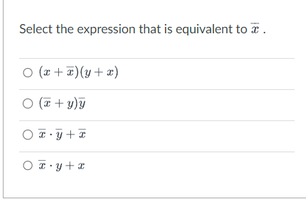 Solved Select the expression that is equivalent to | Chegg.com